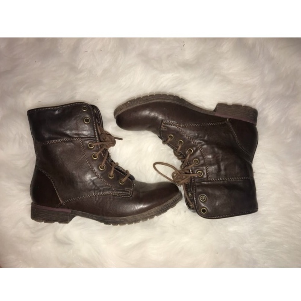 Dark brown combat boots!